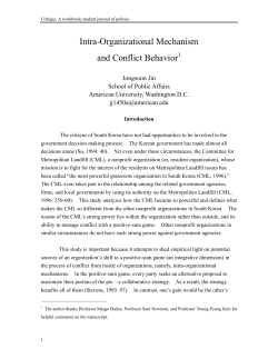 Intra-Organizational Mechanism and Conflict Behavior