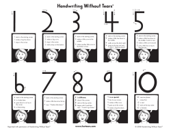 Number Formation Chart - Handwriting Without Tears