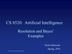 CS 8520: Artificial Intelligence