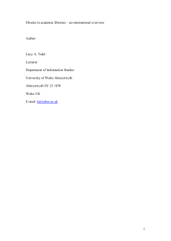 Ebooks in academic libraries &ndash; an international overview