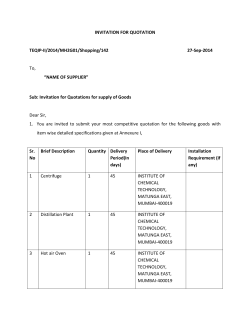 INVITATION FOR QUOTATION TEQIP