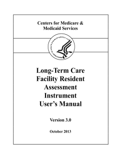 Long-Term Care Facility Resident Assessment Instrument User`s