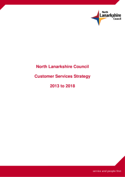 North Lanarkshire Council Customer Services Strategy 2013 to 2018