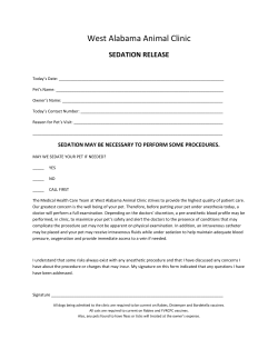 sedation release - West Alabama Animal Clinic
