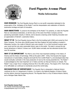 General Information 201 - Ford Piquette Avenue Plant