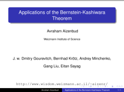 Applications of the Bernstein-Kashiwara Theorem
