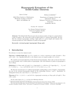 Hypergrpah Extensions of the Erd˝os