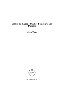 Essays on Labour Market Structure and Policies