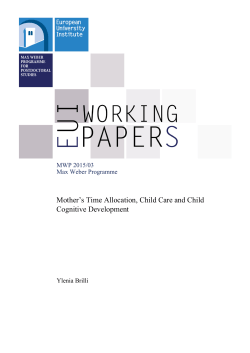 Mother`s Time Allocation, Child Care and Child Cognitive