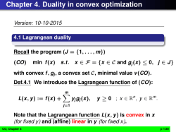 Chapter 4. Duality in convex optimization