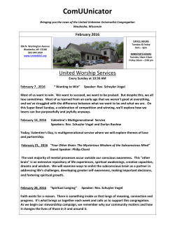 February 2016 - United Unitarian Universalist Congregation