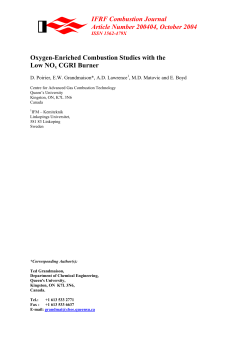 Oxygen-Enriched Combustion Studies with the Low NOx