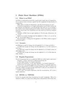 1 Finite State Machines (FSMs)