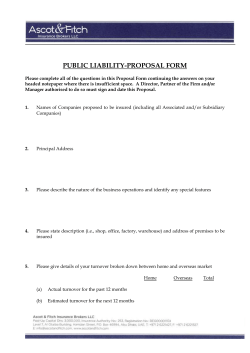 Please complete all of the questions in this Proposal Form