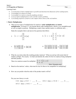 2-2 Properties of Matrices