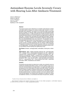 Antioxidant Enzyme Levels Inversely Covary with Hearing Loss After