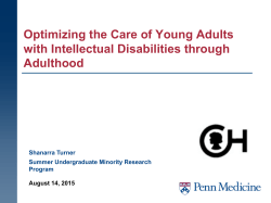 Optimizing the Care of Young Adults with Intellectual Disabilities