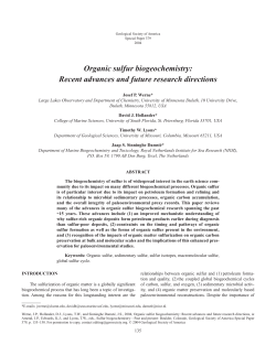 Organic sulfur biogeochemistry: Recent advances and future