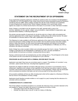 statement on the recruitment of ex offenders