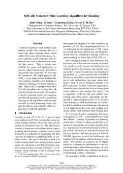 SOLAR: Scalable Online Learning Algorithms for Ranking