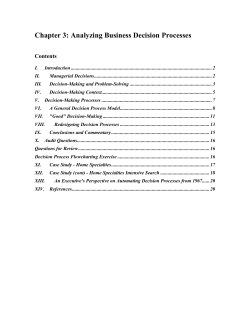 Chapter 3: Analyzing Business Decision Processes
