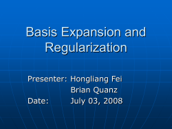 Basis Expansion and Regularization