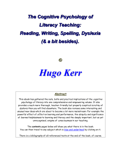 The Cognitive Psychology of Literacy Teaching