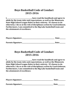 Boys Basketball Code of Conduct 2015
