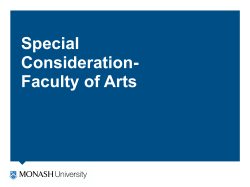 Special Consideration - Monash Arts
