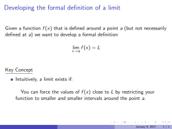 Developing the formal definition of a limit