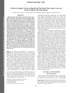 Dissolved Organic Carbon in Runoff and Tile