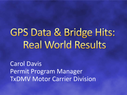 GPS Data and Bridge Hits: Carol Davis, Texas DMV