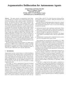 Argumentative Deliberation for Autonomous Agents