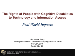 Real World Impacts The Rights of People with Cognitive Disabilities