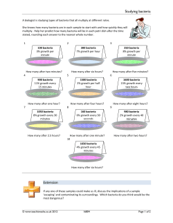 Studying bacteria Extension