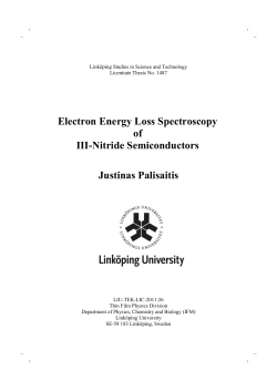 Electron Energy Loss Spectroscopy of III-Nitride