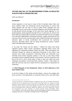 THE RISE AND FALL OF THE BREADWINNER CITIZEN, AS REFLECTED IN