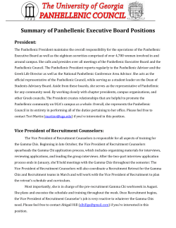 Summary of Panhellenic Executive Board Positions