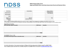 NDSS Product Order Form: Approved RAAHS