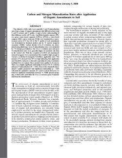 Carbon and Nitrogen Mineralization Rates after Application of