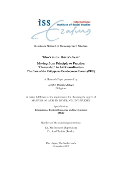4.3 Role of the PDF in Aid Coordination