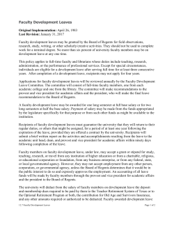 Faculty Development Leaves - Stephen F. Austin State University