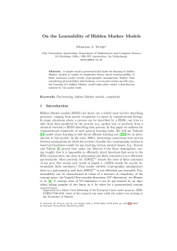 On the Learnability of Hidden Markov Models