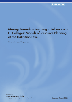 Moving Towards e-Learning in Schools and FE Colleges: Models of