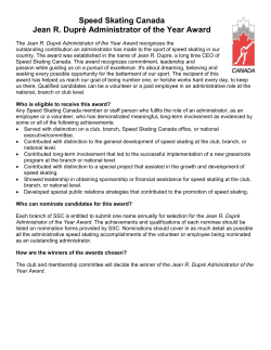 Nomination form - Speed Skating Canada
