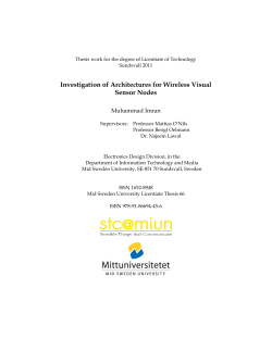 Investigation of Architectures for Wireless Visual Sensor Nodes