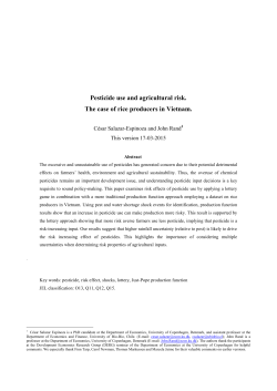 Pesticide use and agricultural risk. The case of rice producers in