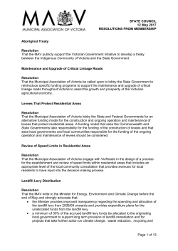 State Council Resolutions From Membership - May 2017
