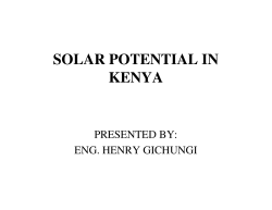 SOLAR POTENTIAL IN KENYA