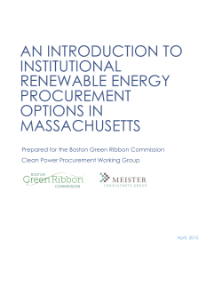 An Introduction to Institutional Renewable Energy Procurement in